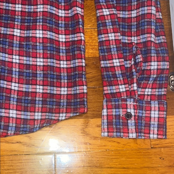Hedge Red and Blue Flannel Shirt with Charcoal Hood - Picture 6 of 9
